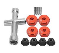 Qcwwy Adaptateur de Moyeu de Roue Hexagonal 12 Mm, Raccord de Roue 5 Mm for Voiture RC (Rouge)