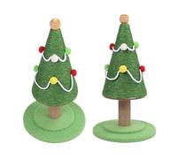 Qcwwy Arbre à Chat en Corde de Sisal, Tour à Chat de Noël Joyeuse, Poteau Gratter, Protecteur de Meubles avec Boule Suspendue pour Chatons D'intérieur la Maison (Moyen : 30 X 47 cm / 11,8 X 18,5