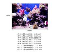 Qcwwy Art Mural 3D Effet 3D Affiche Corallienne Auto-adhésive sur Le Thème de l'océan Affiche de l'épreuve de 'Eau Décoration de Fond d'aquarium Facile à Peler et à Bâton (61 * 30CM)
