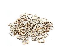 Qcwwy Artisanat inachevé en Bois en Forme de Cœur Creux, Disques en Bois Poli pour la Décoration DIY, Parfaits pour l'Artisanat de Mariage et de la Saint-valentin (Coeur de pêche creux)