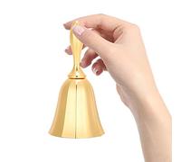 Qcwwy Artisanat Sound Zinc Allia Hand Bell Retro Design Service de Conception Bell utilisé comme Dîner Début de la Classe Bar Service Réveillez-vous quelqu'un et Autres Signal Bar Hand Clear (GOLD)