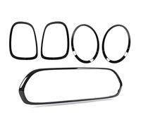 Qcwwy Autres Accessoires, Garnitures de Calandre de Remplacement pour Mini F55 F56 F57 One S Jcw 2014+ 5 Pièces Noir Brillant Phare Arrière pour Mini F55 F56 F57