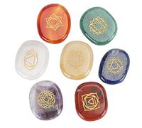 Qcwwy Autres Objets de Collection Améthyste Cristal Redstone Topaze Aventurine Verte Agate Rouge pour Méditation Guérison Énergétique avec Coffret Cadeau 7 Pièces Ensemble de Pierres de Chakra Lapis