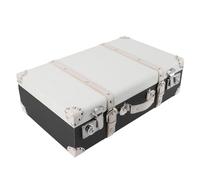 Qcwwy Autres Objets de Collection Valises Grande capacité Poignée Exquise en Métal Vintage Garde d'angle Exquis Grand Cuir PU Petite Valise Européenne Boîte Décorative Bois Vintage