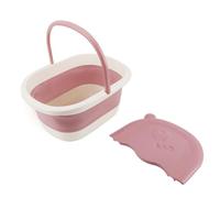 Qcwwy Bain de Pieds Pliable, Seau de Bassin de Trempage de Spa de Pieds Pliable avec Masseur Bassin en Plastique Multifonction Acupoint avec Poignées Baignoire de pour Tremper (PINK)