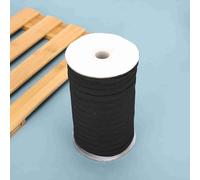 Qcwwy Bande élastique Blanche et Noire de 10 Mm, 91,4 M, Corde Plate en Polyester avec une Bonne Résilience pour la Couture, les Travaux Manuels, les Moufles, la Décoration (Polyester 2)