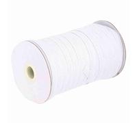 Qcwwy Bande élastique Blanche et Noire de 10 Mm, 91,4 M, Corde Plate en Polyester avec une Bonne Résilience pour la Couture, les Travaux Manuels, les Moufles, la Décoration (Polyester)