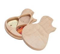 Qcwwy Boîte à Médiators en Bois D'érable Massif de avec 3 Médiators pour Guitaristes et Amateurs de Musique