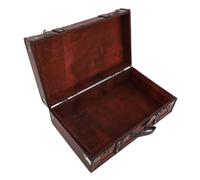 Qcwwy Boîte de Rangement Décorative en Bois avec Poignée, Coffre au Trésor en Bois, Valise Vintage, Boîtes de Rangement Décoratives, Coffres de Voyage Rétro, Décoration de Bagages