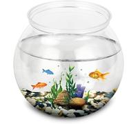 Qcwwy Bol à Poisson en Plastique, Bol à Poisson Style Tambour Classique Bol à Poisson Rouge Clair pour Poisson Betta Plante à Poisson Rouge Mini Aquarium pour Décoration