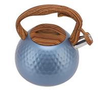 Qcwwy Bouilloire à thé Sifflante de 3 Litres, Théière en Acier Inoxydable avec Poignée, Idéale pour les Cuisinières à Induction et électriques (flash bleu)