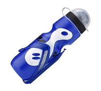 Qcwwy Bouteille d'eau de Vélo, Polyéthylène 650Ml avec Support pour Cyclisme et VTT, Installation Facile (BLUE)