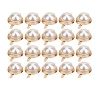 Qcwwy Bouton de Serrage de Perle Semi-Circulaire 20Pcs Rivet Demi-Perle, Bouton de Serrage de Perle Semi-Circulaire Rivet de Décoratif Artisanat Fausses Accessoires de Décoration pour Artisanat