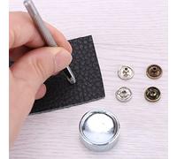 Qcwwy Boutons en Instant en Métal avec Outils de Setter 30 Kit de Fixation en Cuir en Cuir 10 Mm Bouton Poussoir en Métal en pour Sacs de Tissu Chaussures de Chemise Décoration Outils en (Boutons 15