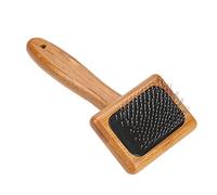Qcwwy Brosse pour Chien Slicker, Outil de Toilettage en Bambou, Conception à épingle Souple, Parfaite pour Les Chiens à Poils Moyens et Longs, Chats, Soins Quotidiens des Cheveux, Nettoyage des,