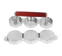 Qcwwy Burger Patty Making Moule Pruisible Hamburger Press Patty Maker pour Une Petite Cuisine - Alliage en Aluminium Robuste, Moule Pressant du Hamburger en Bois de pin pour RV