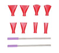 Qcwwy Buses de Paille de Peinture, 2 Pièces de Paille en Acier Inoxydable, Ensemble de 8 Buses, Outils D'art Fluides, économie de Travail Multifonction avec Pointe sans Couture pour (rouge)