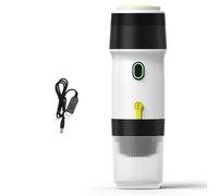 Qcwwy Cafetière Portable, Machine à café électrique sans Fil Rechargeable par USB avec Opération Tactile Programmable pour Capsules et café Moulu, Tasse de 120 Ml Incluse (WHITE)