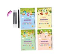 Qcwwy Cahier de Pratique Magique Réutilisable, Cahier D'écriture Effaçable, Bloc-notes D'écriture Effaçable avec Stylo à Encre Spécial, Aide à la Prise en Main, Papier Beige épais,