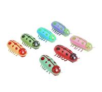 Qcwwy Cat Electric Toy Ladybug Shape Funny Interactive Toy pour Chat, Sûr et Durable, Gardez Le Chat Actif, Rouge et Noir, Vert et Rouge, 7pcs