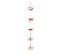 Qcwwy Chaîne de Receveur de Pluie de Gestion de l'eau Efficace, Belle Forme de Fleur de Cuivre, Extensible et Pratique, Artisanat Exquis, compatibilité Polyvalente, Chaîne de Pluie Suspendue pour