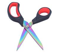 Qcwwy Ciseaux de Couture Professionnels, Ciseaux de Couture, de Tranchants, 8 Pouces en Acier Inoxydable avec Poignée Ergonomique Antidérapante pour (Tête de couleur manche rouge noir)