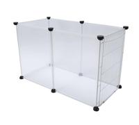 Qcwwy Clôture pour Animaux de Compagnie, Enclos Portable en Plastique Translucide pour Chat et Chien, Facile à Assembler, avec Construction Robuste, pour Animaux de Petite et Moyenne (6 Morceaux S)