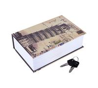 Qcwwy Coffre-Fort pour Livre de Dictionnaire avec Serrure à clé, Coffre-Fort Portable pour Argent Liquide et Bijoux avec Serrure à clé, Coffre-Fort caché (Type Tour penchée de Pise)