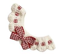 Qcwwy Collier Décoratif pour Animaux de Compagnie, Bavoir en Laine Tricotée Douce pour Chat et Chien, pour la Photographie et la Décoration, avec Un Design de Nœud élégant pour (L (30 à 35 cm))
