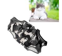Qcwwy Combinaisons de Récupération Chirurgicale pour Chats Après Une Chirurgie avec Motif Camouflage et Bouton en Modal pour la Cicatrisation des Plaies et la Prévention du Léchage, Fournitures de
