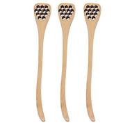 Qcwwy Cuillère à Miel, Ustensiles de Cuisine en Bois, Outil de Mélange sculpté en Ruche, Idéal pour Arroser le Miel et le Sirop, pour la Cuisine et la Pâtisserie à la Maison (Couleur du bois)
