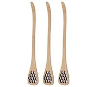 Qcwwy Cuillère à Miel, Ustensiles de Cuisine en Bois, Ruche Sculptée, Outil de Mélange Idéal pour Arroser le Miel et le Sirop, pour la Cuisine et la Pâtisserie à Domicile (Couleur du bois)