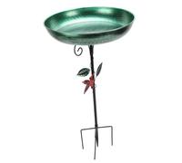 Qcwwy Décorations de Jardin Bol de Bain d'oiseaux Autoportant Extérieur en Fer Classique avec Base à 5 Broches adapté aux Jardins, Patio, Pelouses, Décoration de Cour, Mangeoire en Métal pour Bain