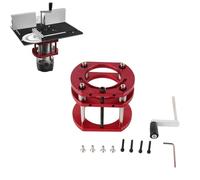 Qcwwy Défonceuse-Lift, Kit Levage Défonceuse en Métal pour Plaque Base D'Insert Défonceuse Scie Table, Travail du Bois, Plaque D'Insert Table Défonceuse,Base Levage, Convient pour Diamètre 64 Mm À 66