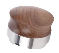 Qcwwy Distributeur de café Tamper 58 Mm Niveleur de Poudre de café Base en Acier Inoxydable Poignée en Bois de Noyer Presse à Réglable Marteau Distributeur de Tamper pour Tête Unique