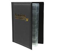 Qcwwy Dossier de Rangement pour Pièces de Monnaie, Super Transparent, 250 Pochettes, 10 Pages, Grande capacité, avec Housse en PU pour Pièces de Monnaie, Casquettes, Jetons, Médaillons, (Sombre la