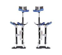 Qcwwy Échasses pour Cloisons Sèches, Semelles en Caoutchouc Antidérapantes et Doubles Ressorts, Sangles de Fixation, Pieds en Alliage D'aluminium, échasses de Sol pour Peinture sur (BLACK)