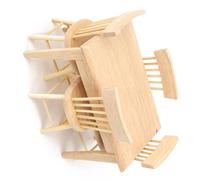 Qcwwy Ensemble de Jouets de Bureau et Chaise Miniature de Maison de Poupée, Mini-modèle de Mobilier de Couleur Vive, Accessoire de Décoration Exquis, Matériau en Bois écologique, adapté à 1/12