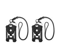 Qcwwy Ensemble de Porte-badges de Travail pour Cartes d'identité avec Construction ABS de Style Mech et Cordon en Paracorde Réglable pour les Déplacements Quotidiens et la Rétention (Style 2 2PCS)