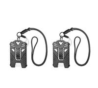 Qcwwy Ensemble de Porte-badges de Travail pour Cartes d'identité avec Construction ABS de Style Mech et Cordon en Paracorde Réglable pour les Déplacements Quotidiens et la Rétention (style 1 2PCS)