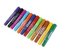 Qcwwy Ensemble de Stylos Marqueurs à Double Pointe avec Encre Translucide Imperméable pour la Coloration des Graffitis sur Tableau, Pointes de Burin, 5,3 Pouces (12PCS)