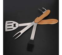 Qcwwy Ensemble d'Outils de Barbecue Multifonctionnels 5 en 1, Outils de Barbecue Pliants Détachables avec Poignée Anti-brûlure pour Les Grillades en Plein Air, Pique-Nique, Camping