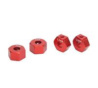 Qcwwy Ensemble en Alliage d'aluminium de Moyeu de Roue Hexagonale Rc, Adaptateur en Métal Durable pour les Modèles 1/10, Adhérence Améliorée et Installation Facile, Diamètre de 12 Mm (rouge)