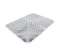 Qcwwy EVA Tapis de Litière pour Chat Nid d'abeille Double Couche Tapis de Piégeage de Litière pour Bac à Antidérapant Imperméable à L'urine Facile à Nettoyer (Gray)