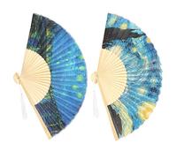 Qcwwy Éventail Pliant à Main Floral, Vintage, avec Cadre en Bambou, pour Mariages et Fêtes