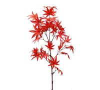 Qcwwy Feuilles D'érable Artificielles Branches, 83 Cm de Longueur de Longueur Simulée de Feuilles D'érable Tiges d'automne Fausses Feuilles de Chute Tiges Plantes Fausses érables (Rouge)