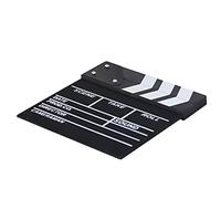 Qcwwy Film en Bois Clapboard Professional Directeurs de Films Clapboard Clap Board Photography Studio Video TV Acrylique Clapper Board Dry Erase Erase Black Wood Clapper pour