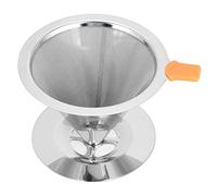 Qcwwy Filtre à café en Acier Inoxydable 304, Couche de Filtre à café, Passoire à Réutilisable sans Papier avec Poignée pour Verser sur une Cafetière Goutte à Goutte 304 Stainless Steel Coffee Filter