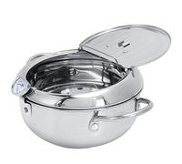 Qcwwy Friteuse, Petite Friteuse en Acier Inoxydable 304 avec Thermomètre, Poêle Japonaise Tempura pour Cuisinière de Cuisine, Cuisinière à Induction, Frites, Poulet (Petit carter d'huile-2,2L (20CM))