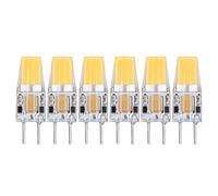 Qcwwy GY6.35 Ampoule HalogèNe, 6pcs 5W AC DC12V Angle de Faisceau à 360 DegréS LumièRe Blanche Chaude 2700K Ampoules à Capsule à une Extrémité pour Lustres Plafonniers Lampes D'armoire